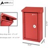 Adiroffice Large Steel Heavy-Duty Outdoor Key Drop Box ADI631-11-RED